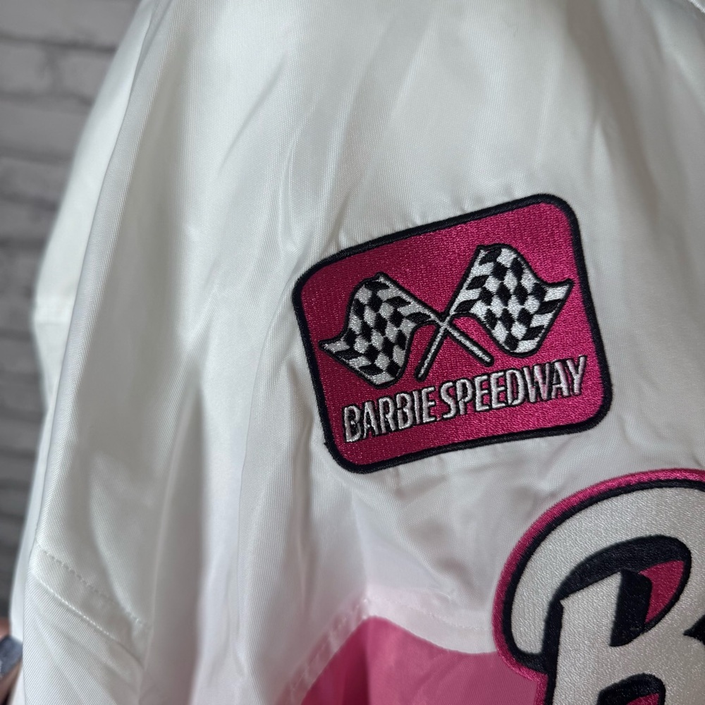 Pacsun x Barbie Black White Pink Quilted Racer Motorcycle Jacket - Picture 4 of 16